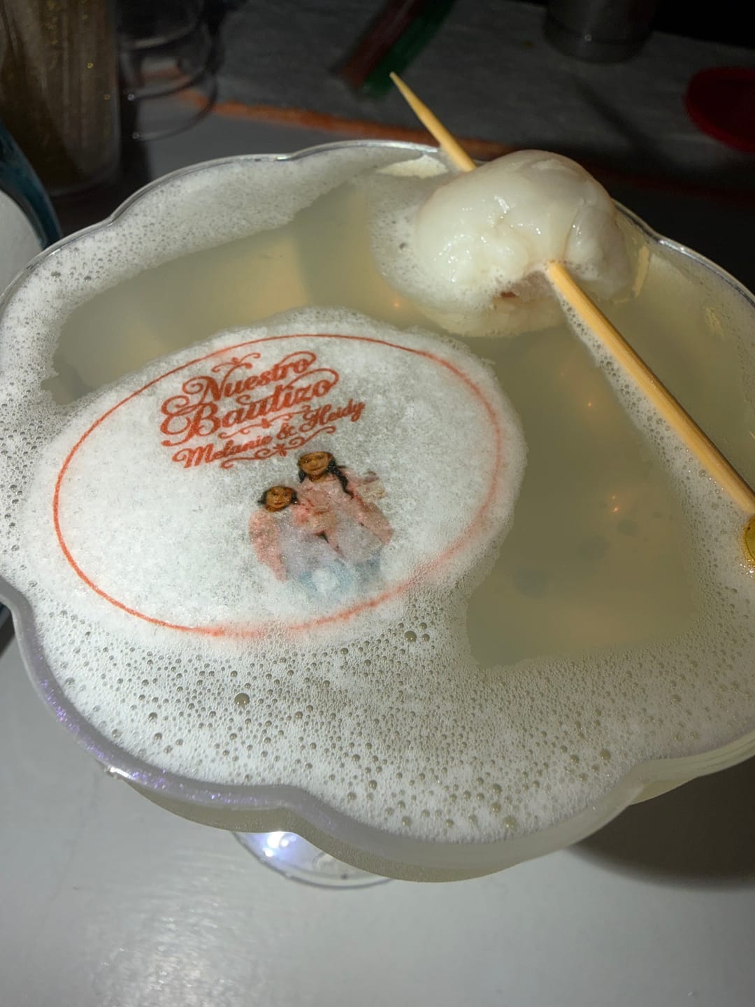 Customer photo review of Personalized Edible Monogram Drink Toppers - Custom Cocktail Garnishes