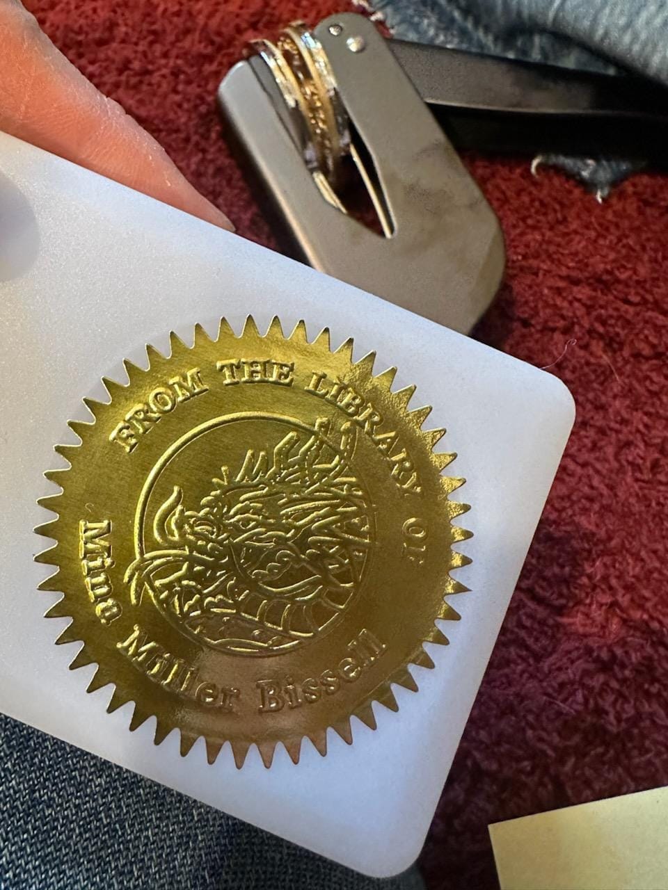 Customer photo review of Custom Book Embosser