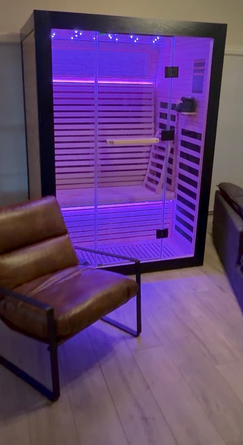 Customer photo review of Outexer HK2 Indoor 2-Person Low EMF Far Infrared Sauna | Hemlock