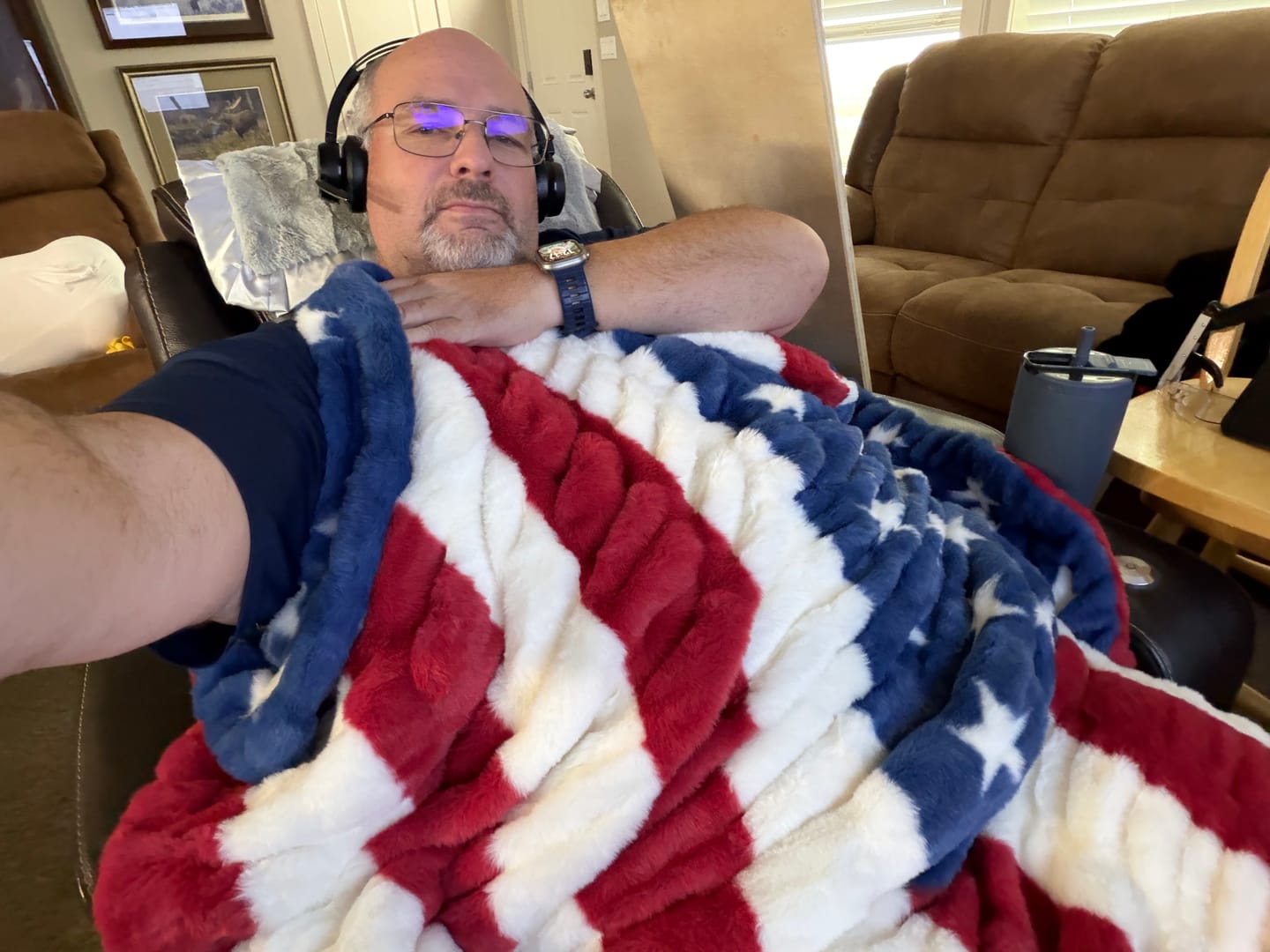 Customer photo review of Hugs Flag Blanket