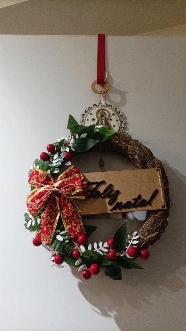 Customer photo review of Guirlanda de Natal Luxo Decorada 30cm para Porta
