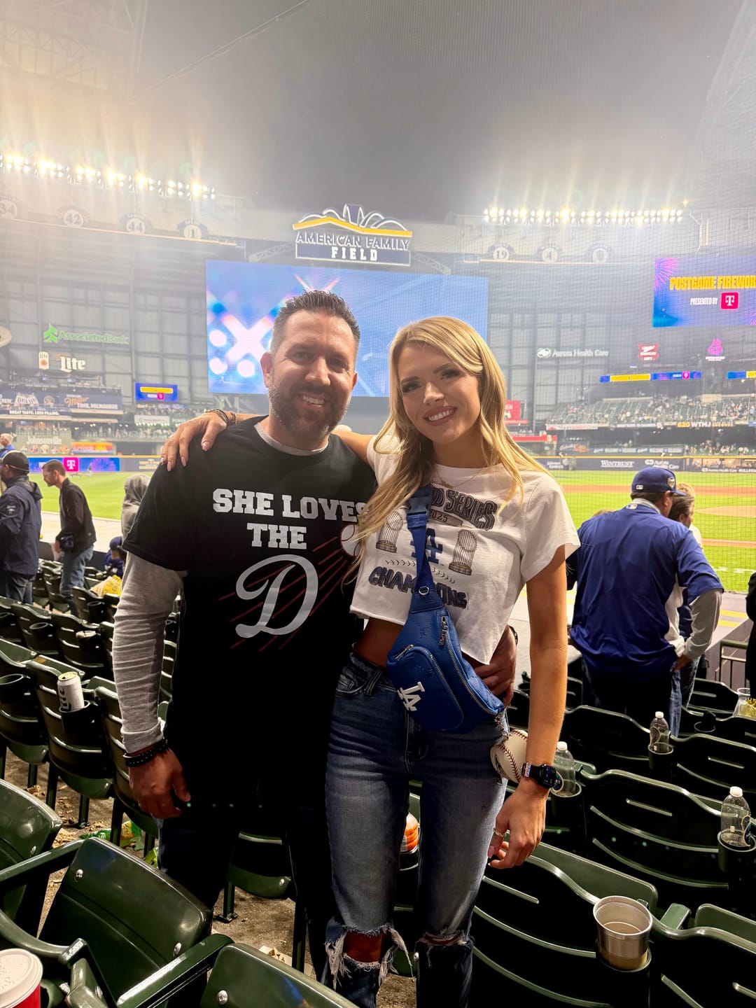 Customer photo review of LA Dodgers Chelsea Freeman Back to Back World Series Champs Riley Crop Tee