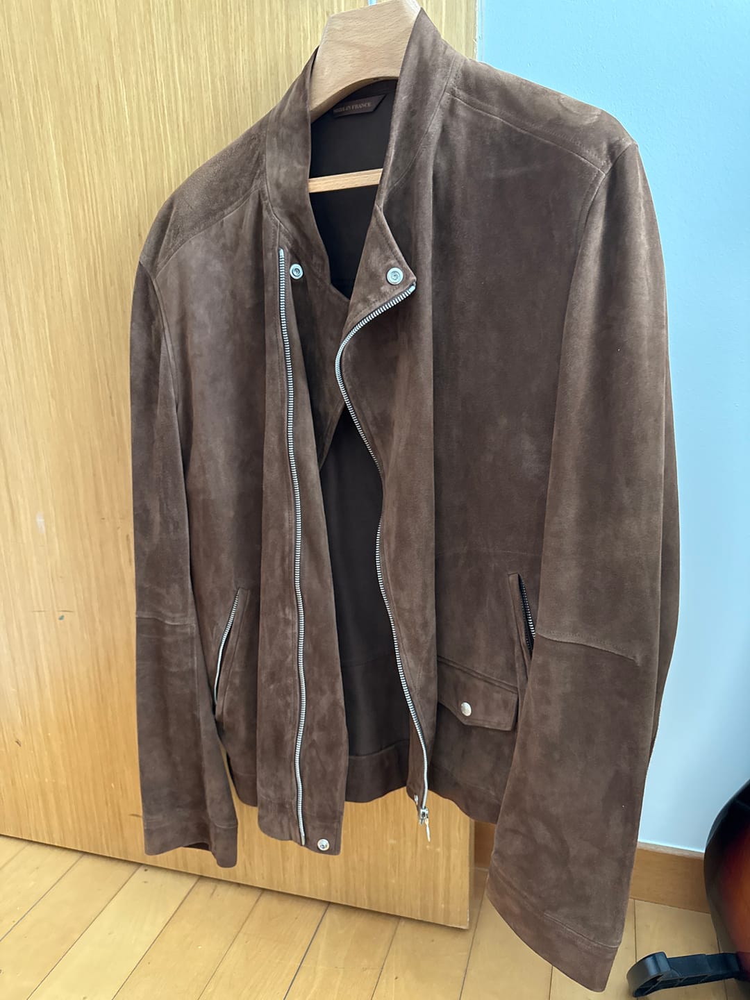 Customer photo review of SERAPHIN Brown Suede Goat Leather Jacket FR 50 US M