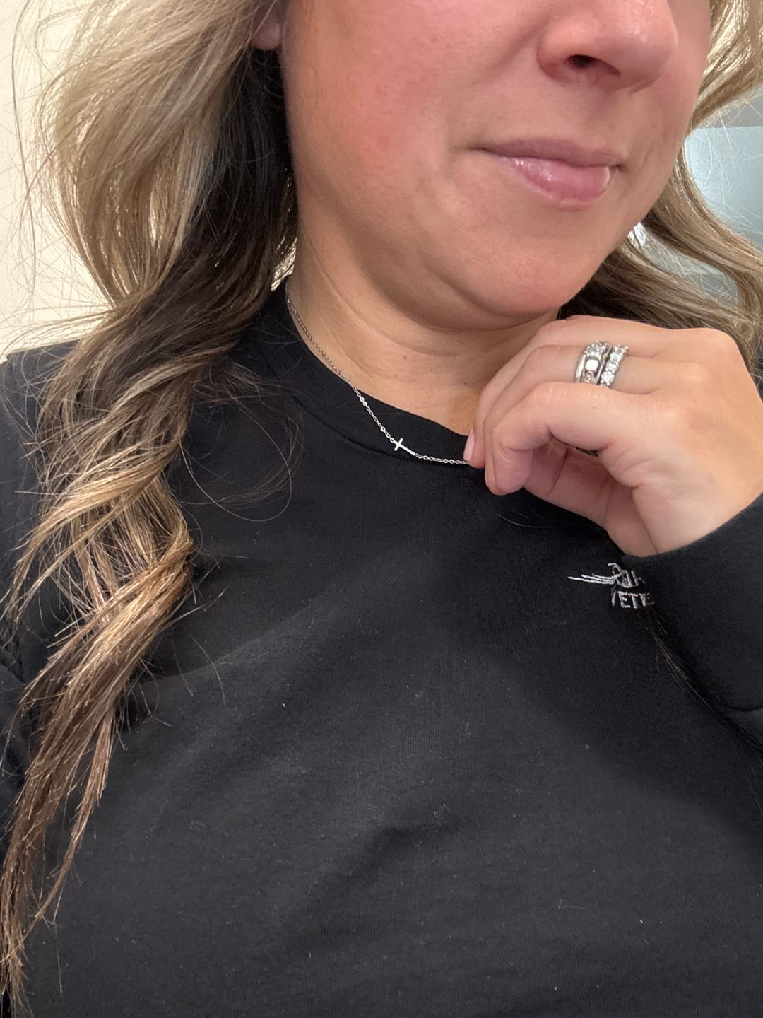 Customer photo review of The Delicate Cross Necklace