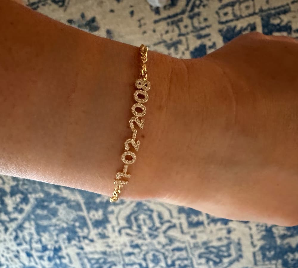 Customer photo review of Custom Crystal Name Bracelet