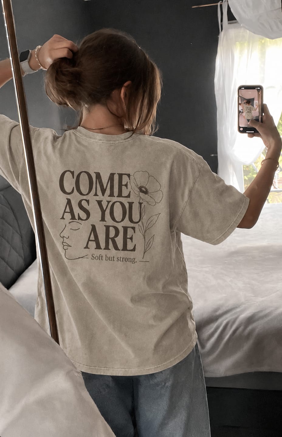 Customer photo review of Come As You Are Floral T-Shirt
