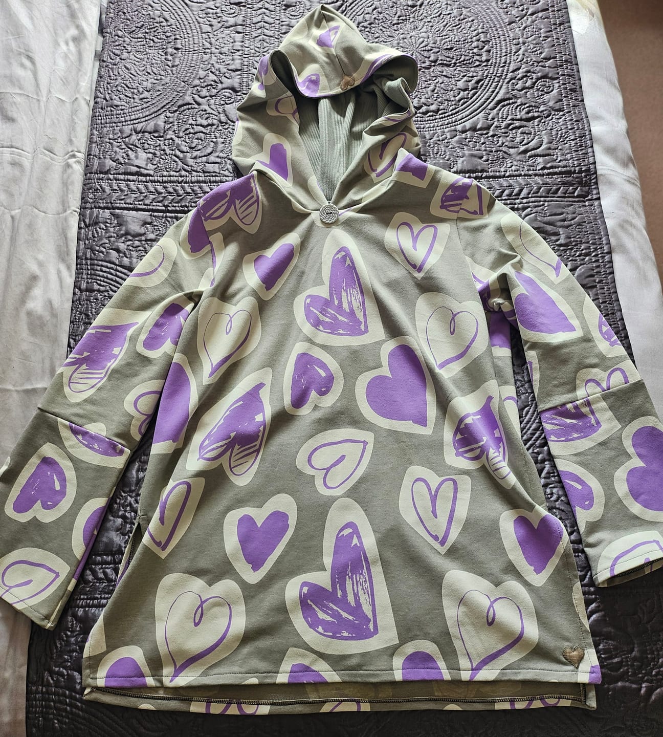 Customer photo review of Hearts Club French Terry Fabric
