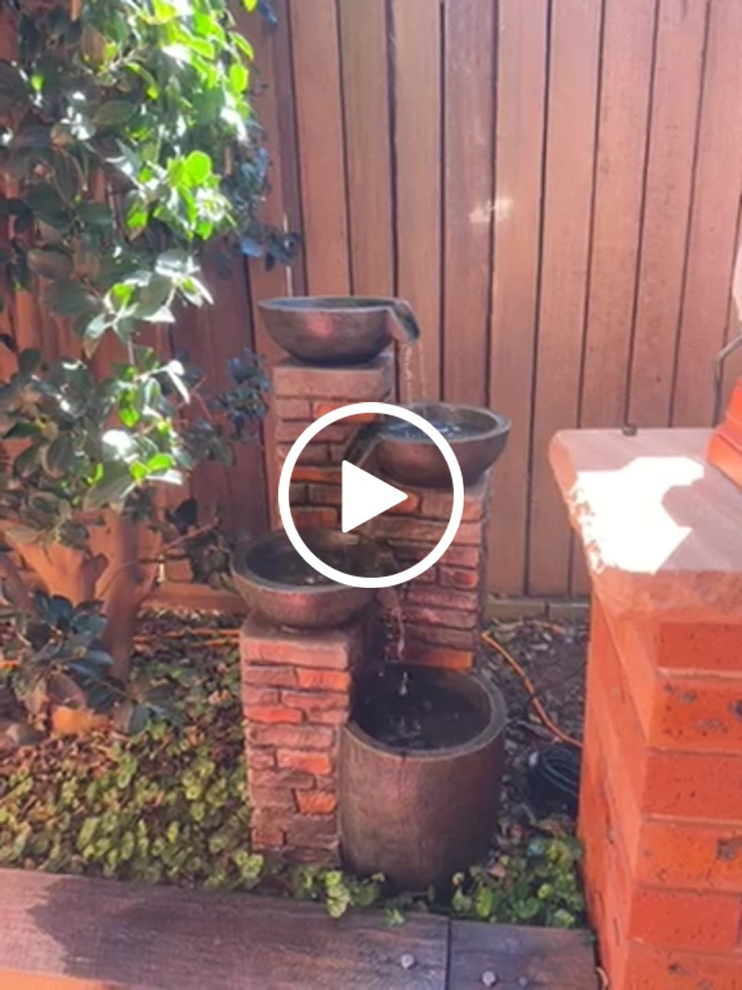 Customer video review of Pots & Bricks 4-Tier Water Fountain - Rustic Charm 90cm