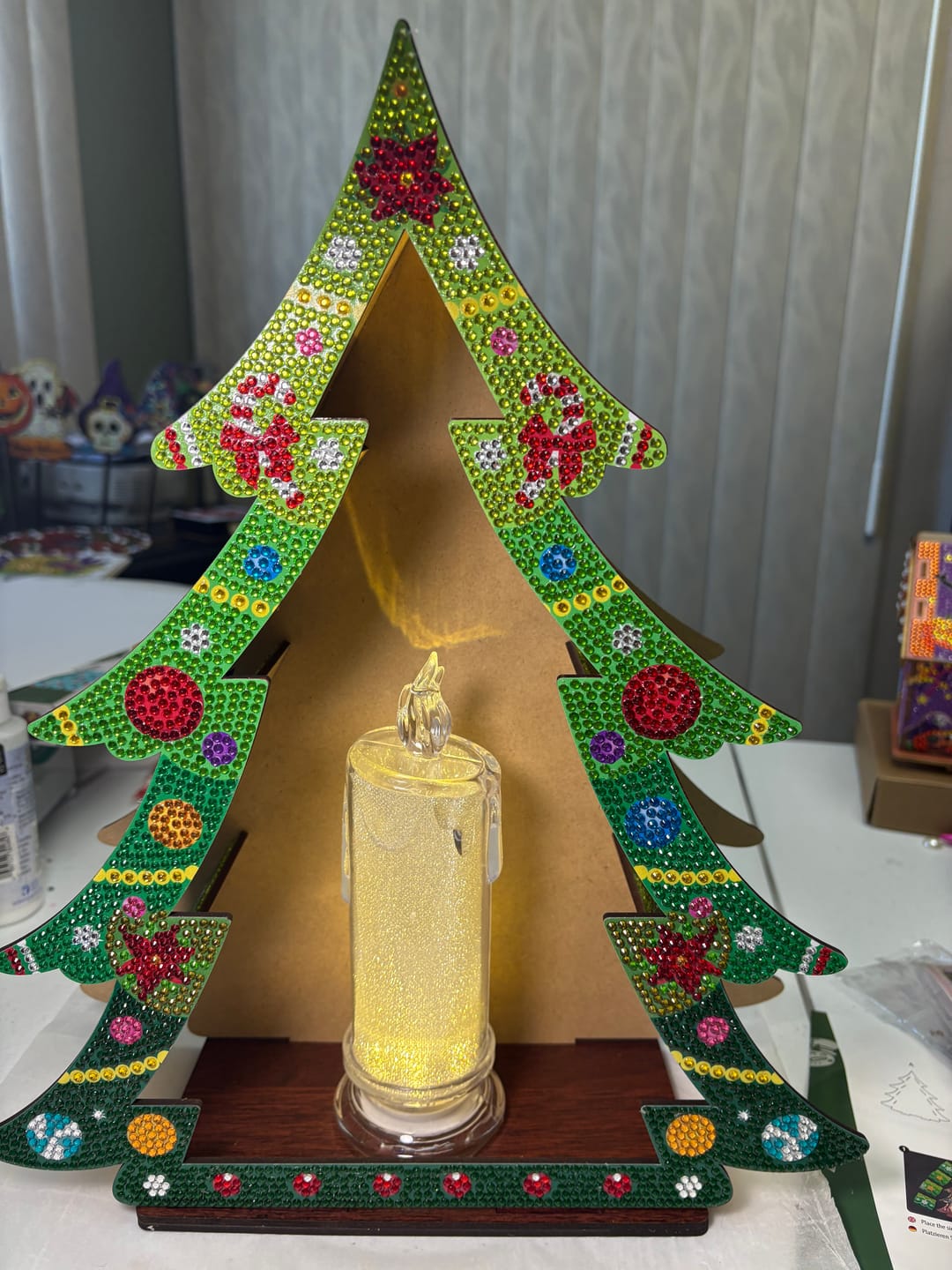 Customer photo review of "Christmas Tree" Crystal Art LED Candle 3D Decoration Kit