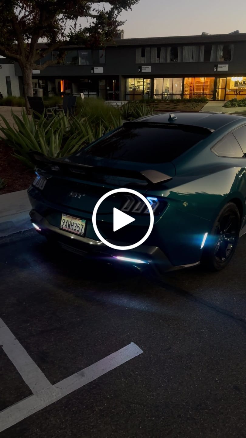 Customer video review of 2024-2026 Mustang S650 RGB Bluetooth Dynamic Animation LED Side Markers w/ Rear Diffuser Reflector 6pc Kit