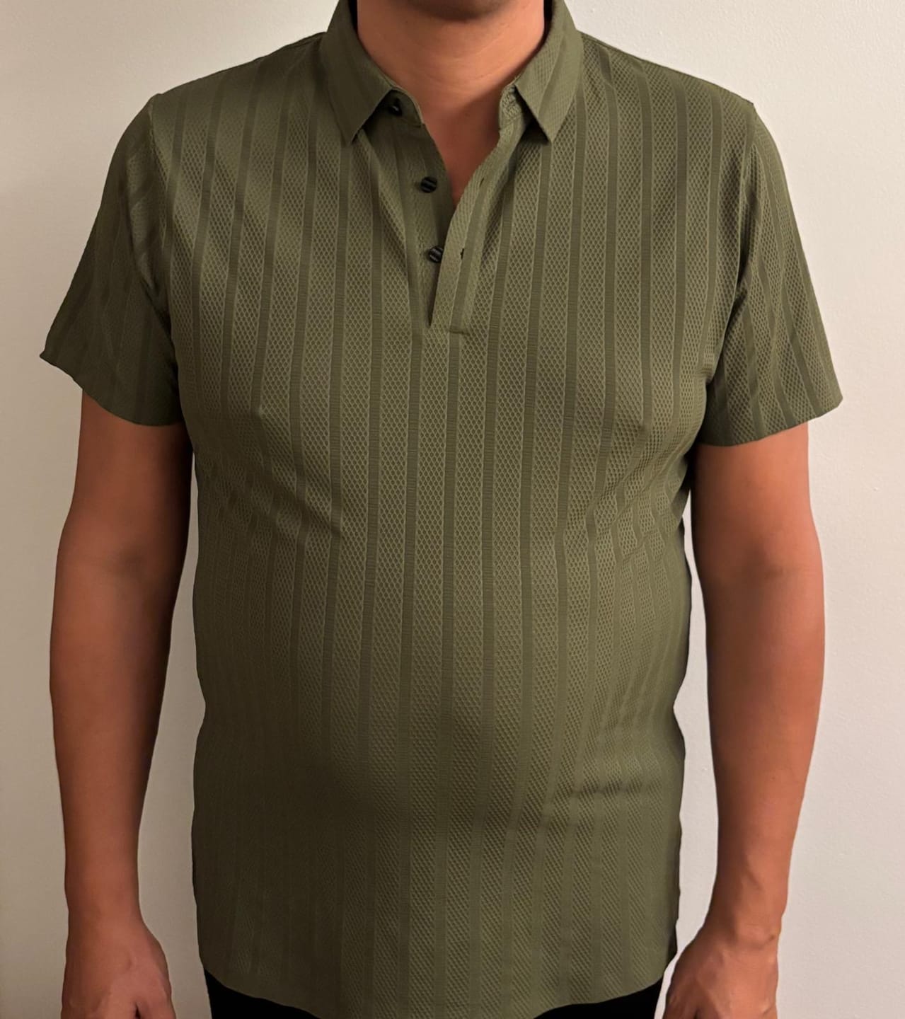 Customer photo review of Striped Textured Polo