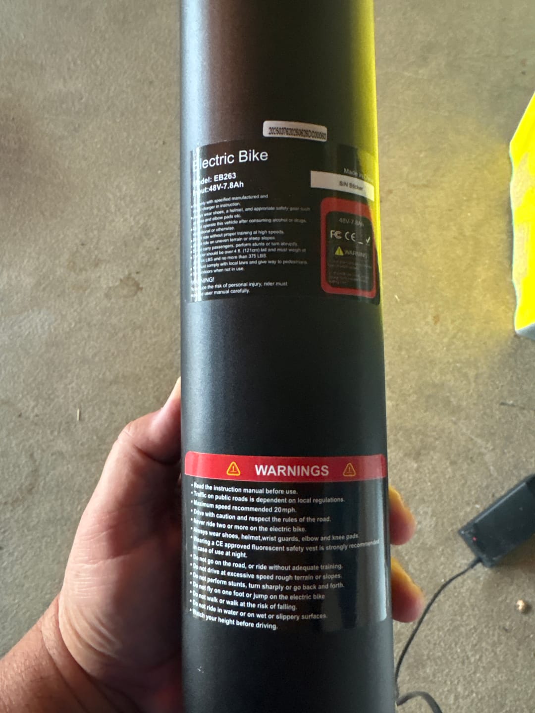 Customer photo review of Gyroor EB263 Electric Bike Battery – Only for EB263 Bikes Purchased Before Nov 2025