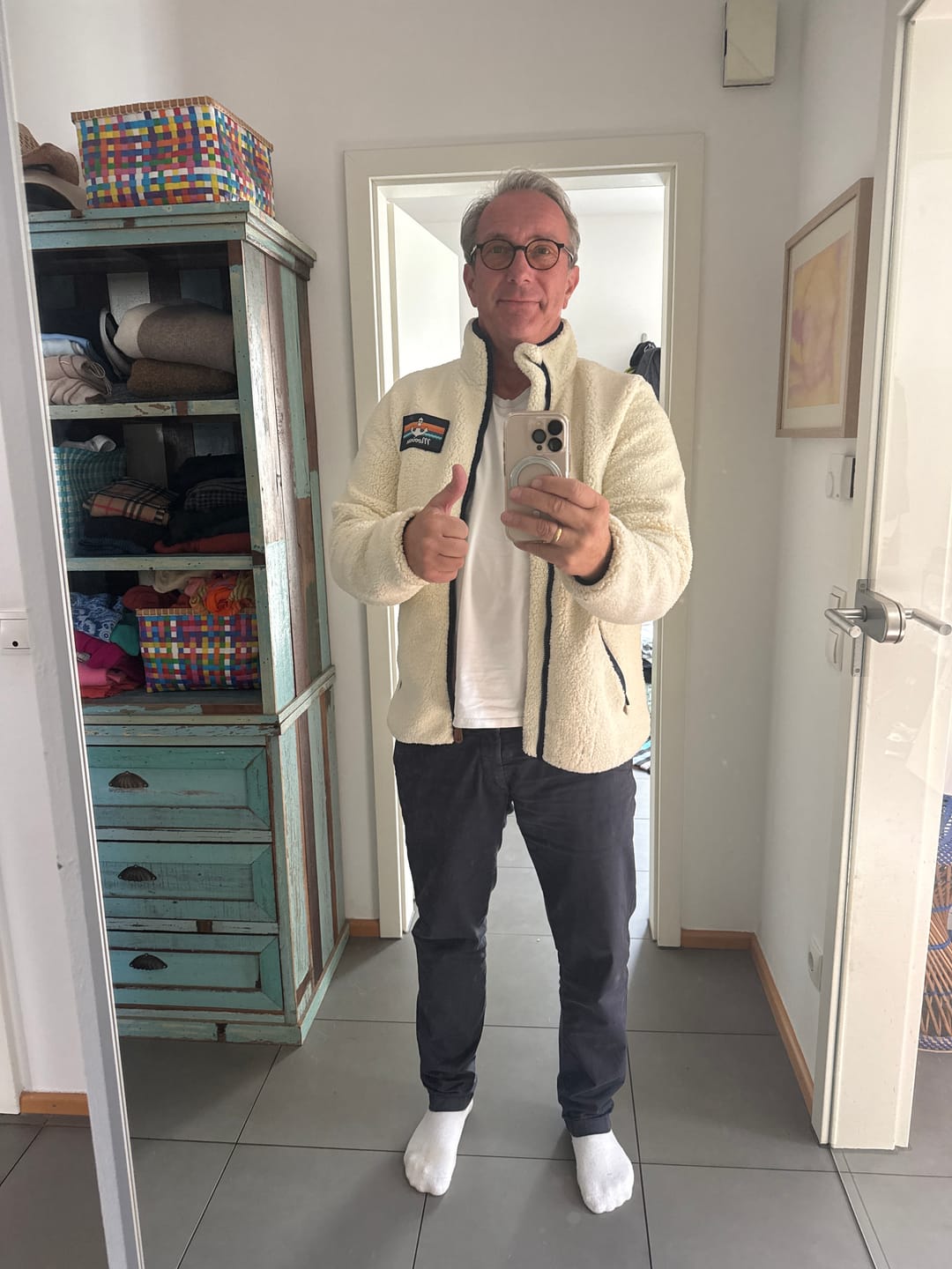 Customer photo review of Klettwatt Patch · Unisex Premium Sherpa Jacke
