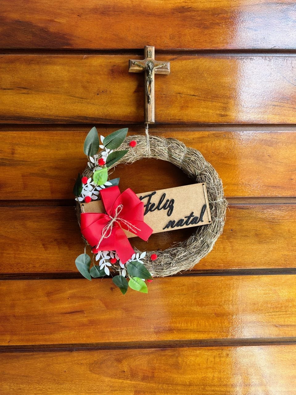 Customer photo review of Guirlanda de Natal Luxo Decorada 30cm para Porta