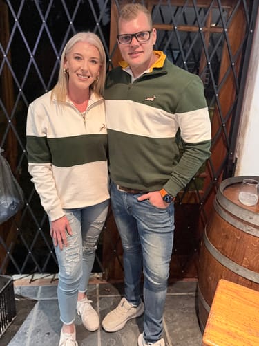 Customer photo review of Springboks Signature Hoop Quarter Zip Green