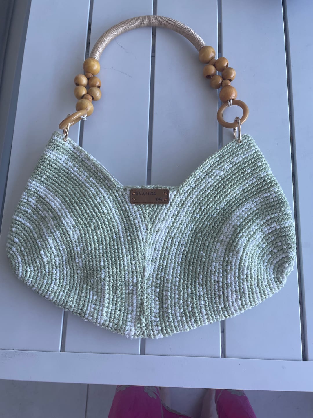 Customer photo review of Summer Conch Hobo Crochet Kit
