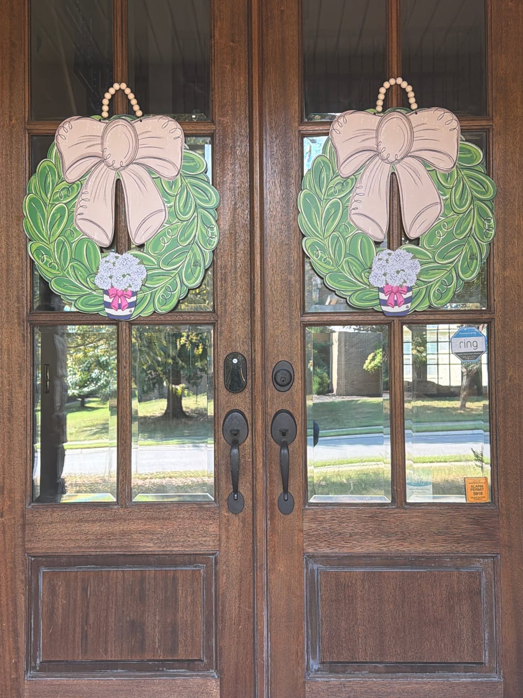 Customer photo review of Mocha Bow Wreath Hanger + Mini