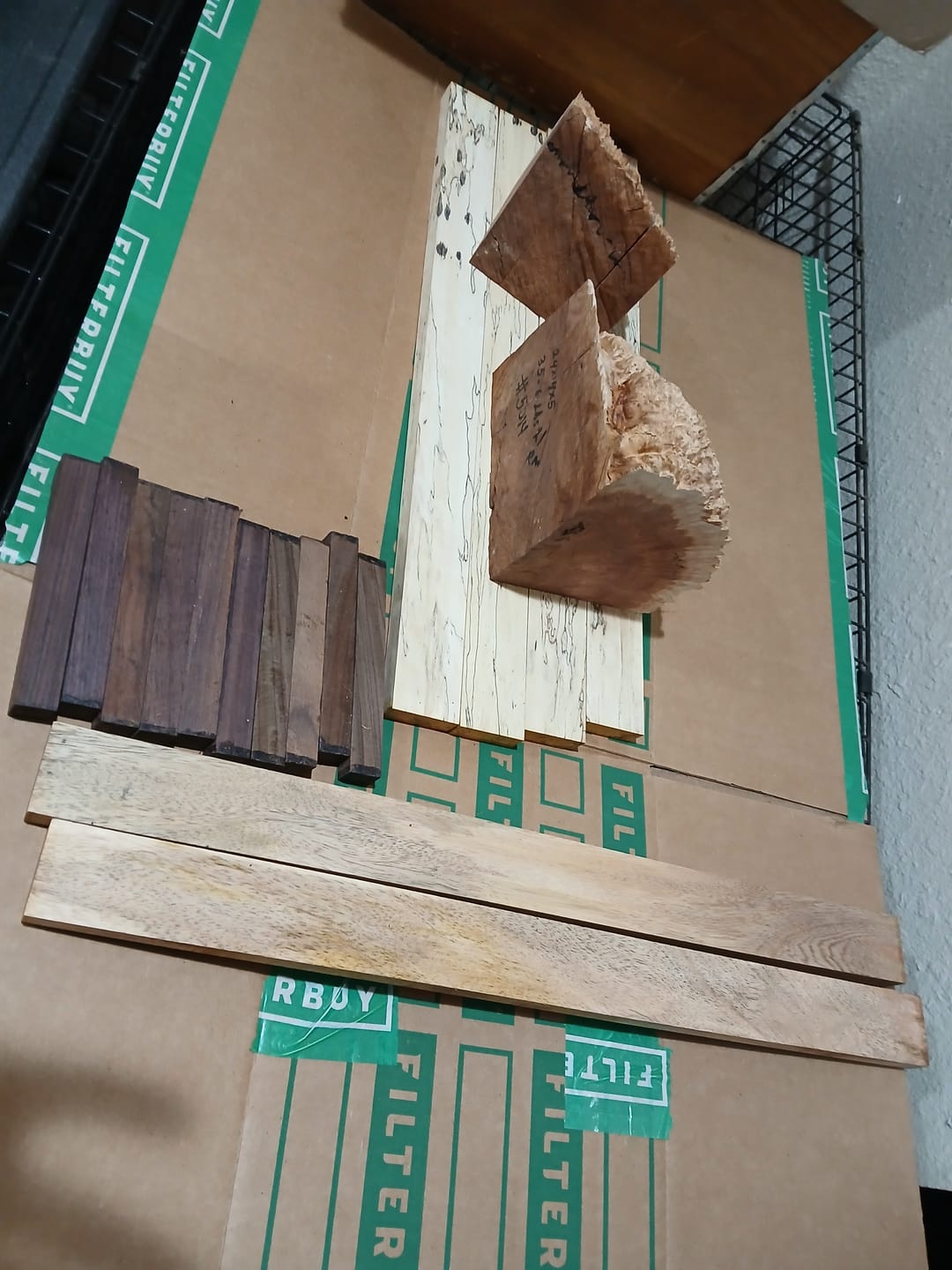 Customer photo review of Box of Australian Red Mallee Burl Cutoffs - Bookmatched Pieces