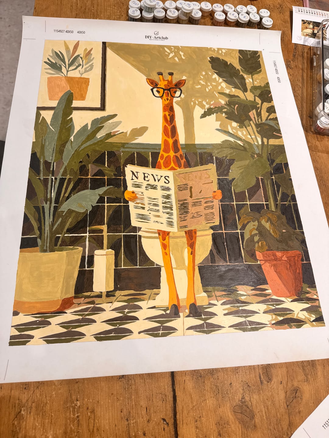 Customer photo review of Giraffe News | Paint by Number