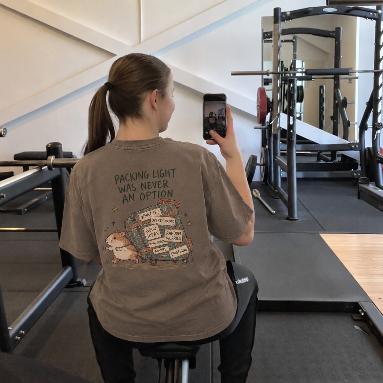 Customer photo review of The Suitcase We All Carry Washed Graphic Tee