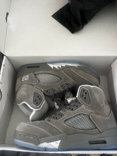 Customer photo review of Jordan 5 wolf gray