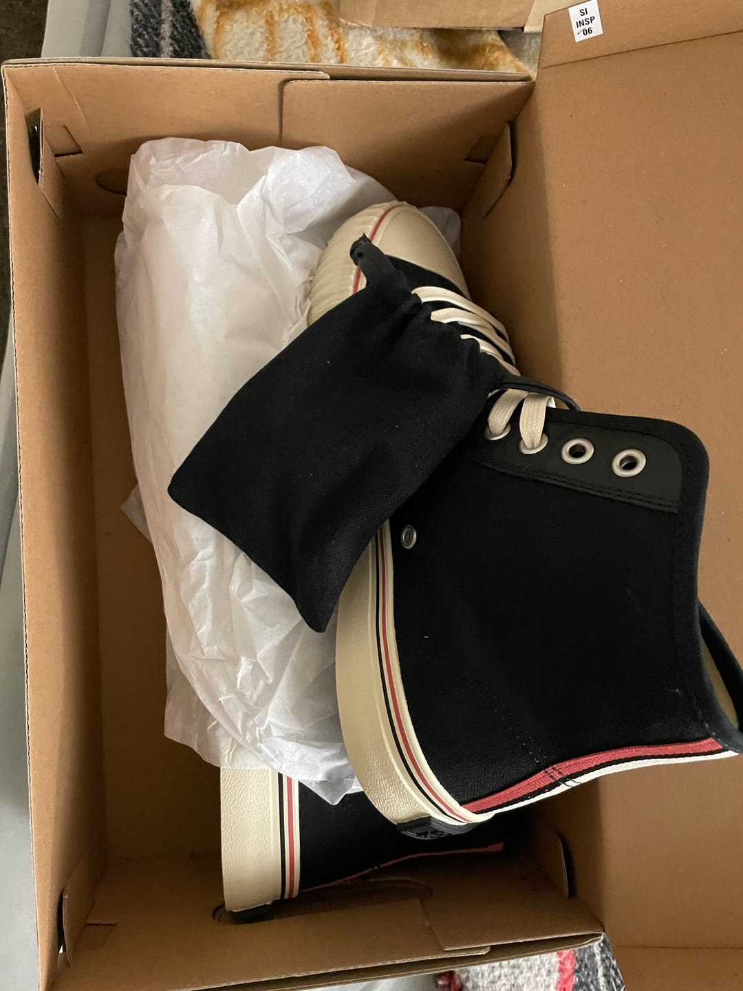 Customer photo review of Center Slightly Choppy High-Top Black/Cream