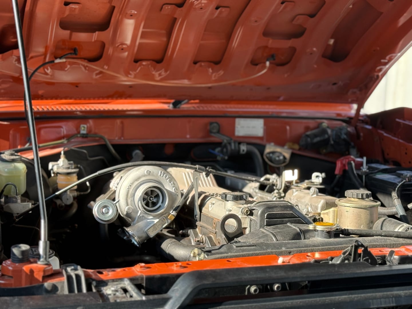 Customer photo review of High Mount Manifold to suit Toyota 1HZ Engine Variant - T3 Turbo