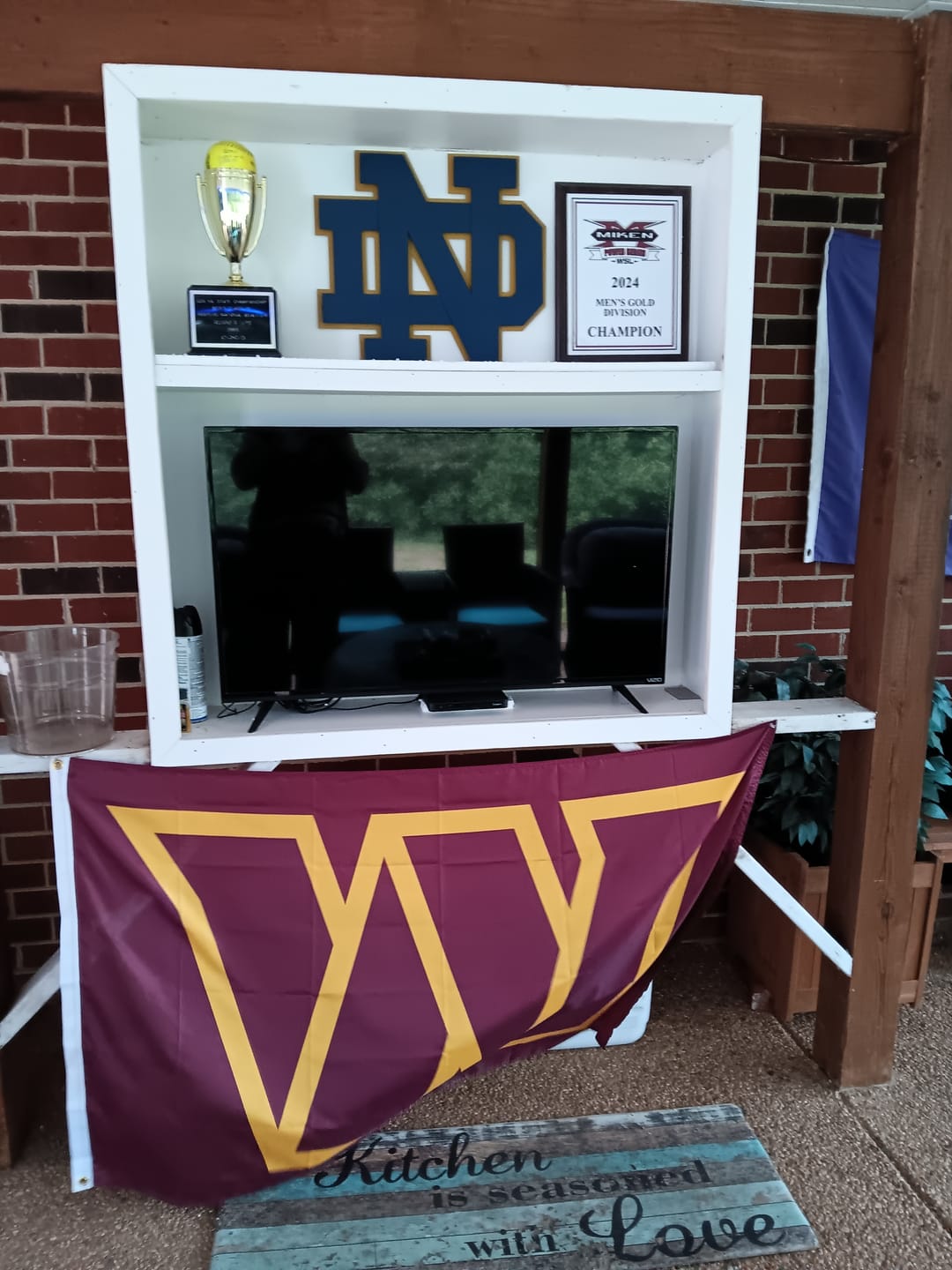 Customer photo review of Notre Dame Fighting Irish Interlocking NAVY "ND" 3D Vintage Metal Wall Art