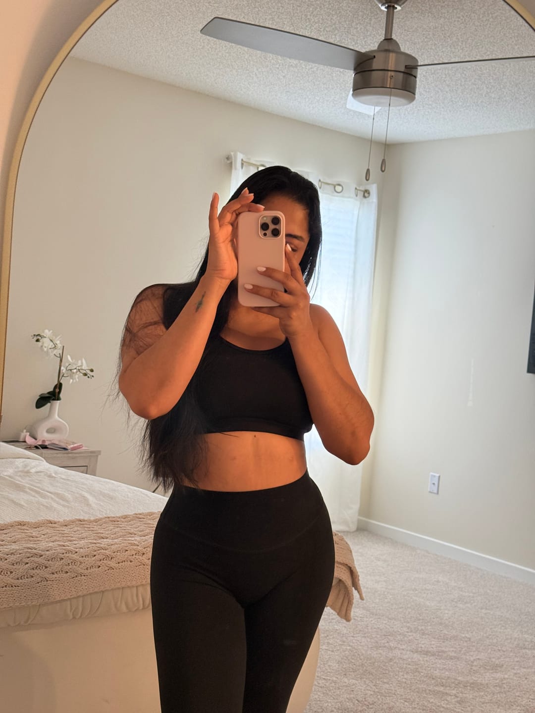 Customer photo review of The Eloise Sports Bra Shorts 2-Piece Set