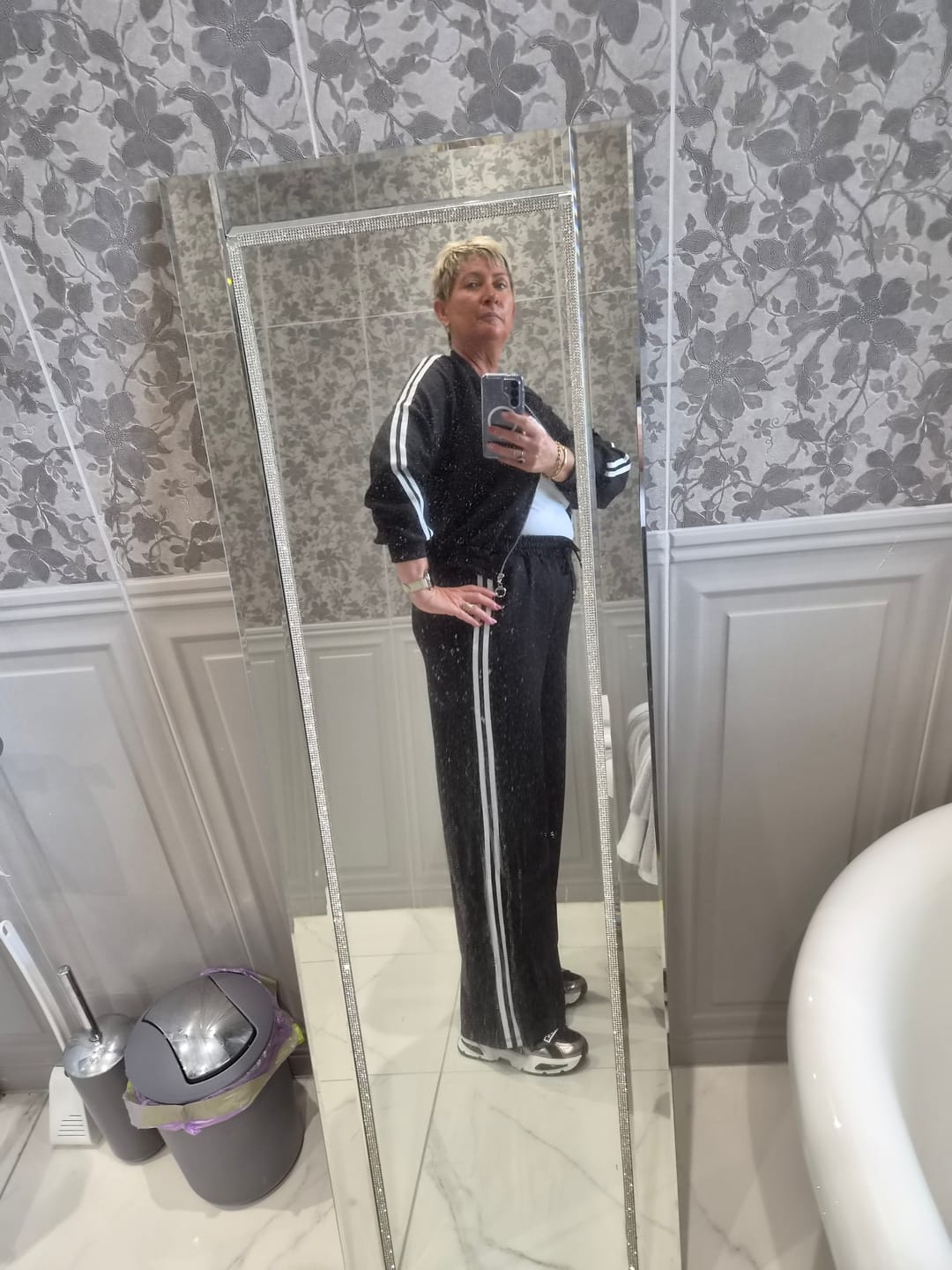 Customer photo review of Aideen Black Zip Through Tracksuit