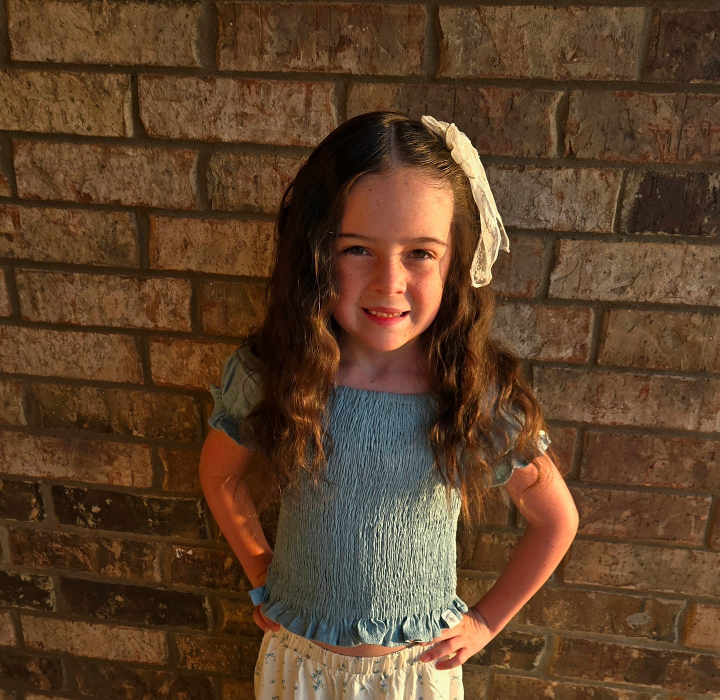 Customer photo review of Morning Fog Smocked Top
