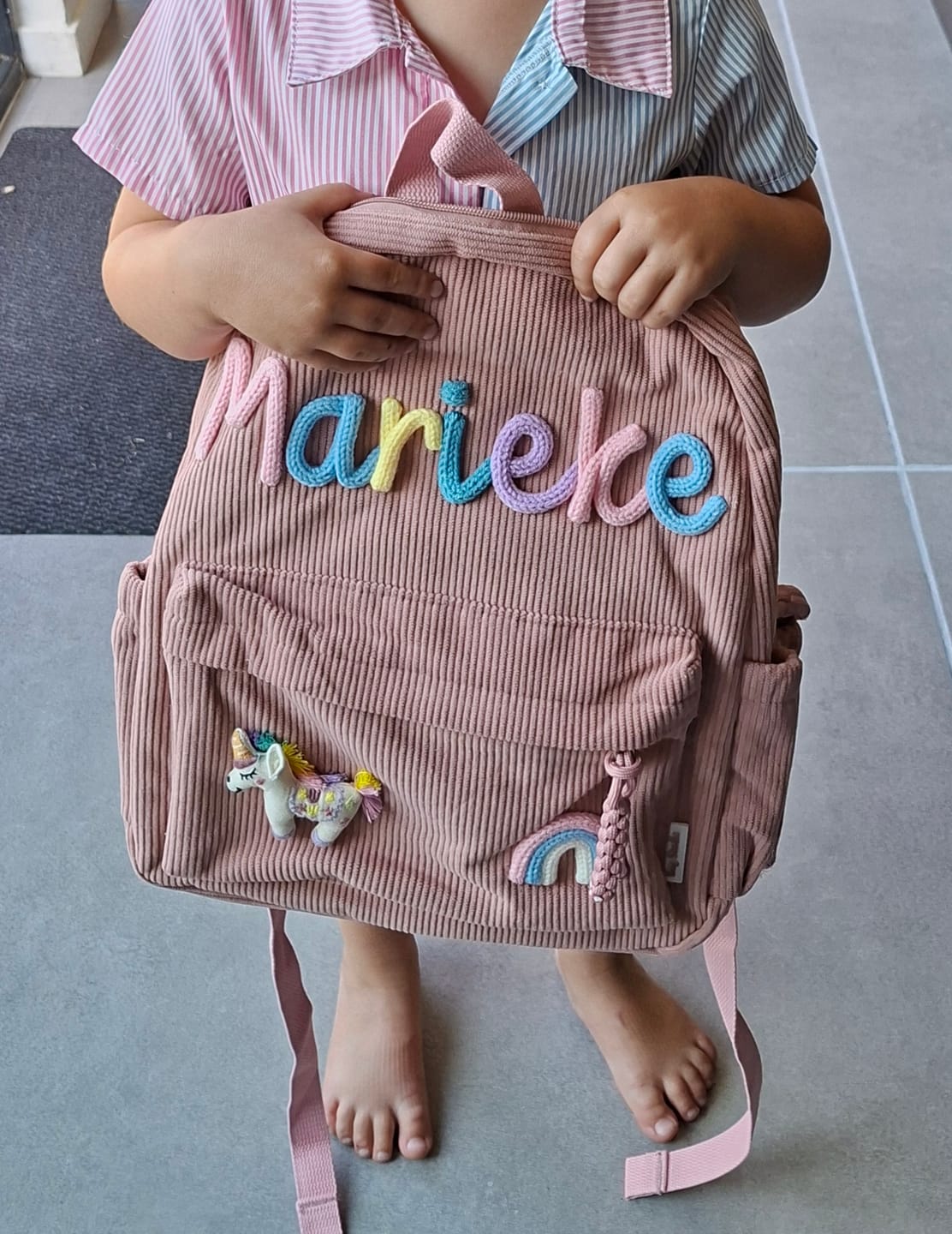 Customer photo review of K&C - Personalized Knitted Backpack