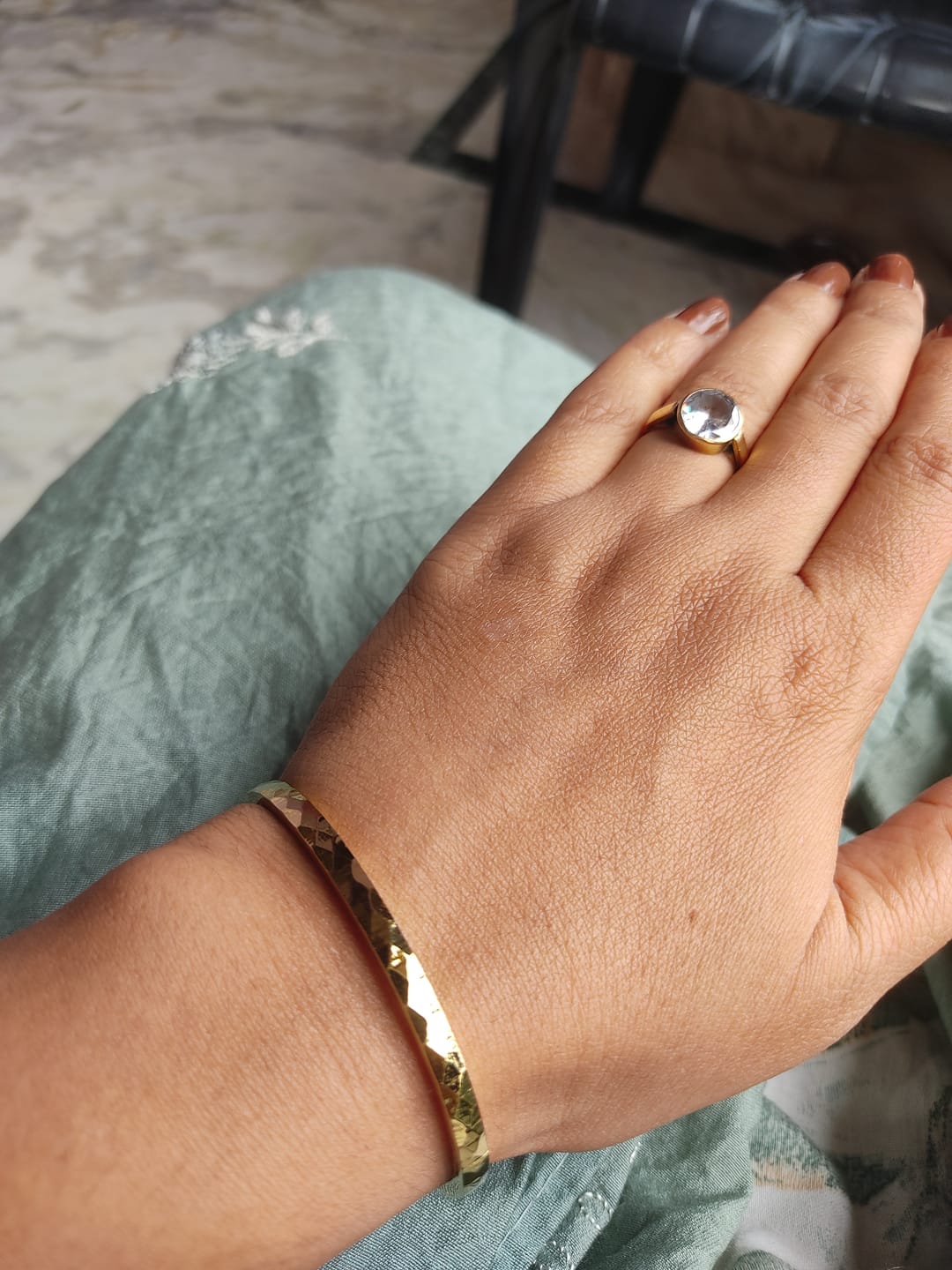 Customer photo review of Gilded Haze Bangle Bracelet