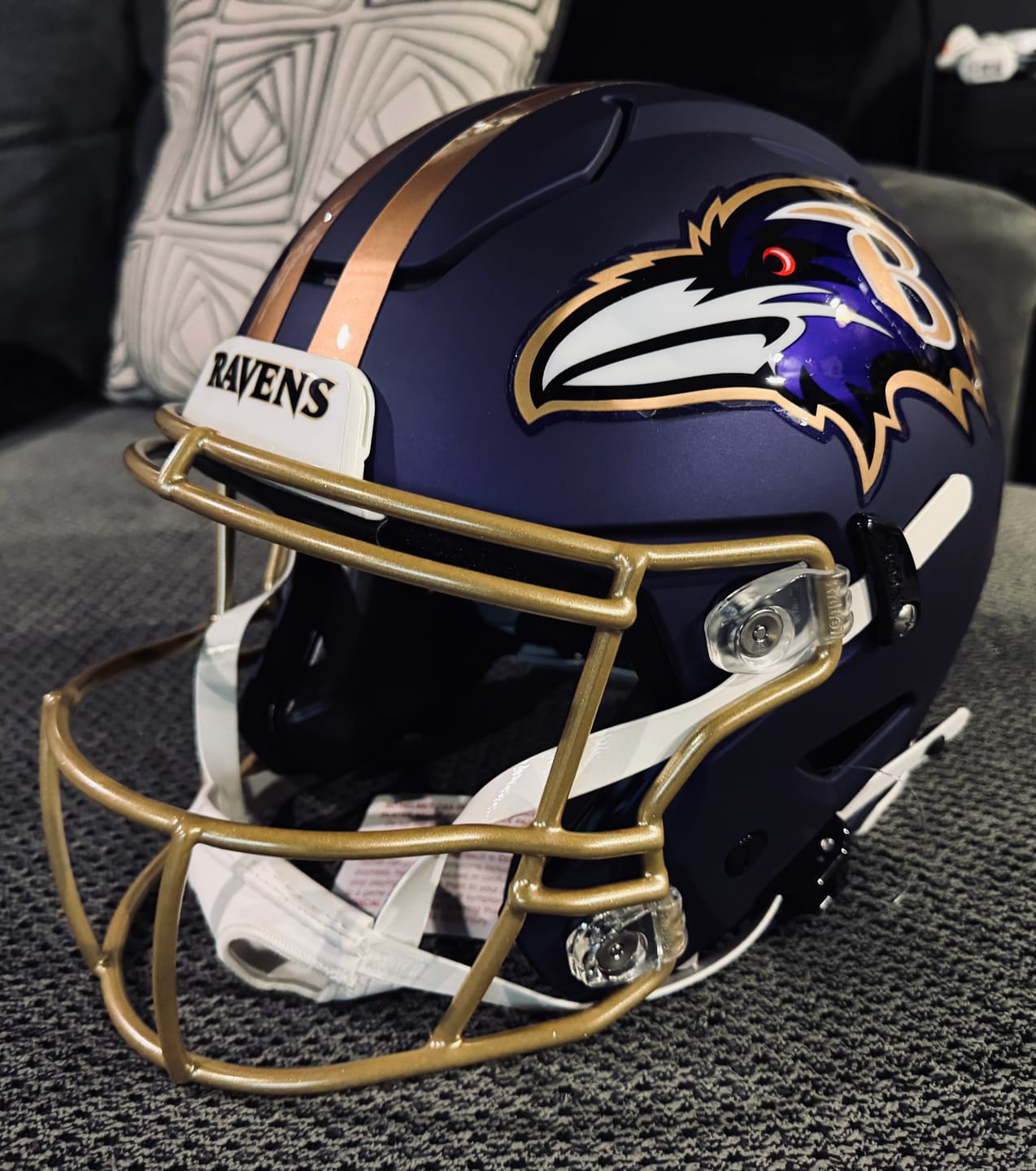 Customer photo review of Baltimore Ravens Riddell SpeedFlex Authentic Helmet - Purple Rising Alternate 2026