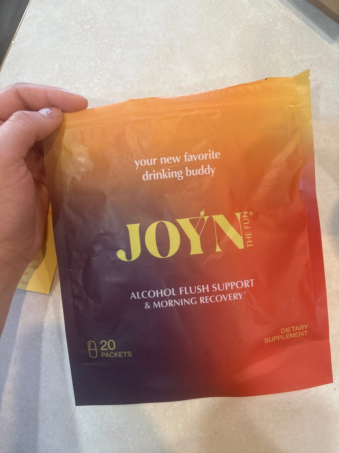 Customer photo review of Alcohol Flush and Hangover Reducer Capsules