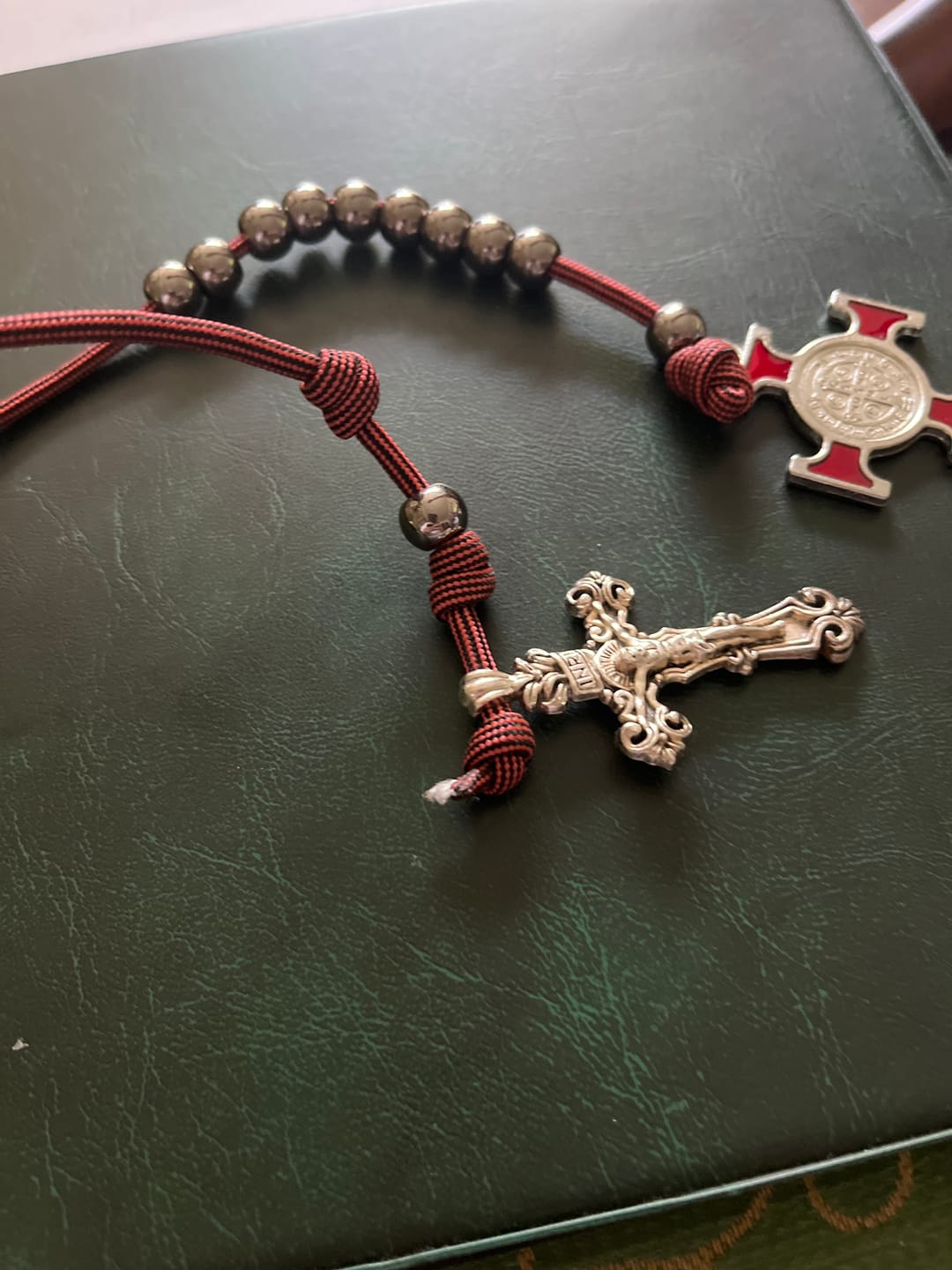 Customer photo review of Christianartworkshop All-Place Portable Paracord Pocket Rosary with Crucifix & St. Benedict: Faith for Every Spot