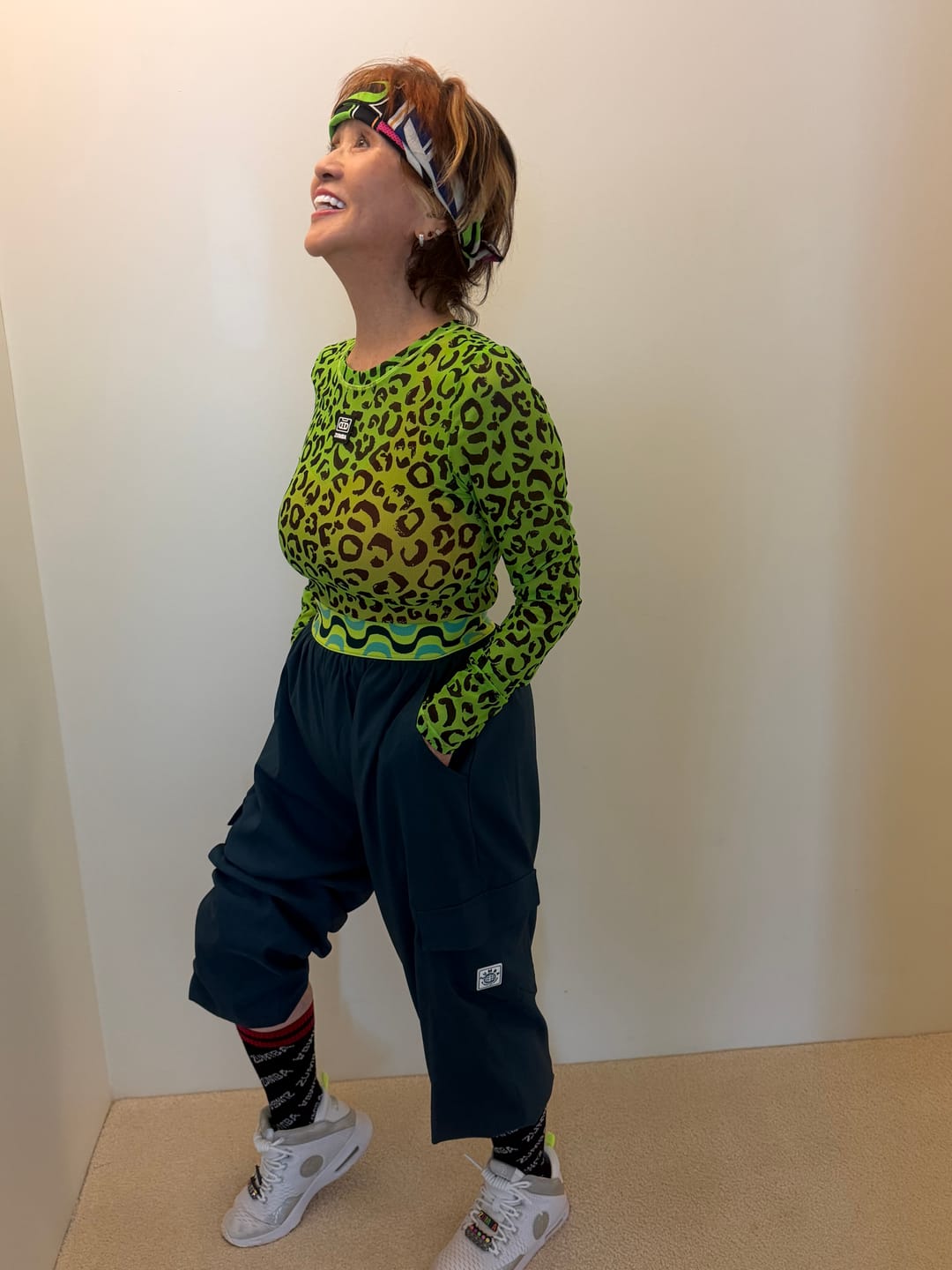 Customer photo review of Dale-Z Long Sleeve Mesh Crop Top