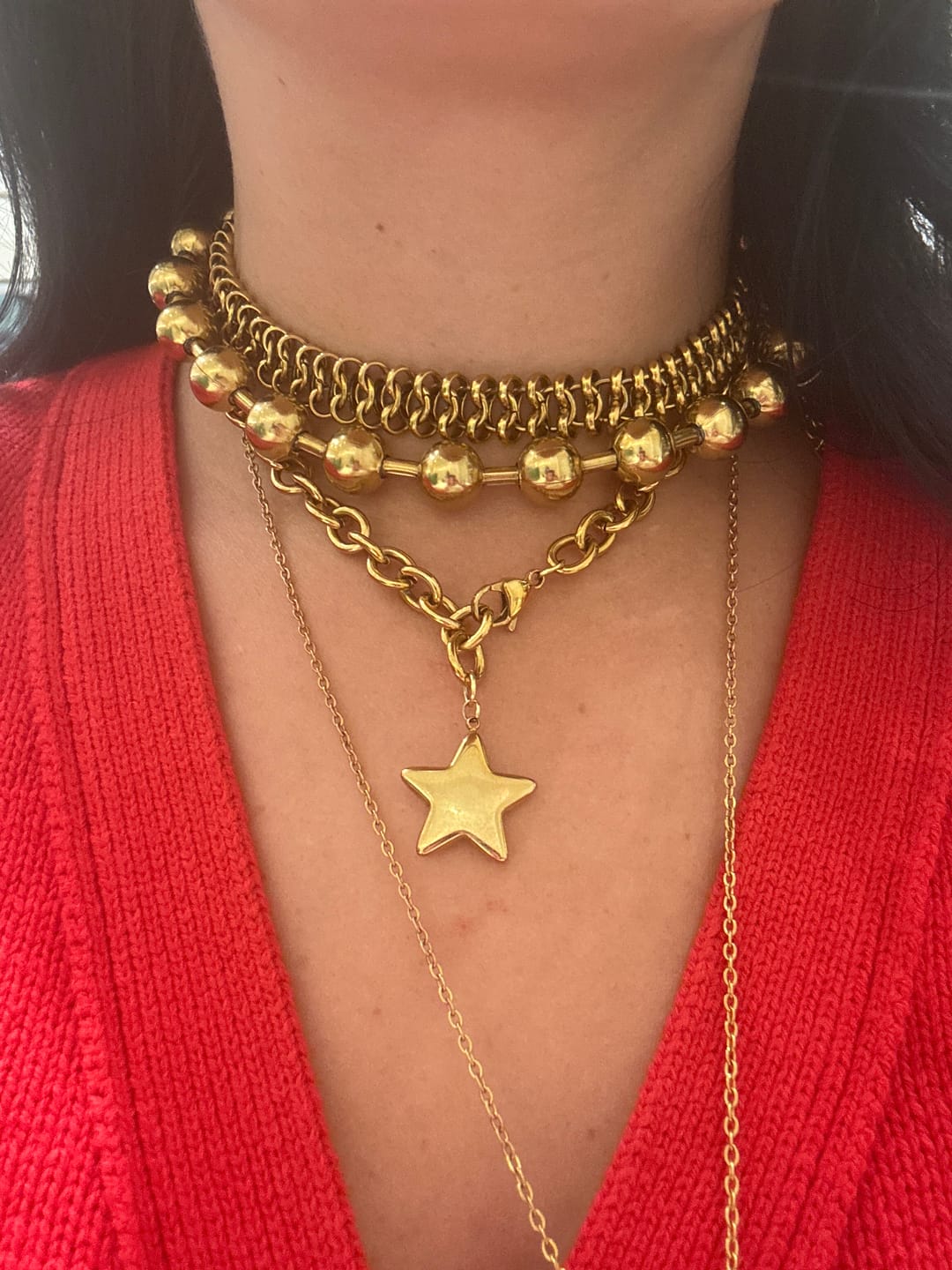 Customer photo review of Collar Eslabones Con Dije Estrella