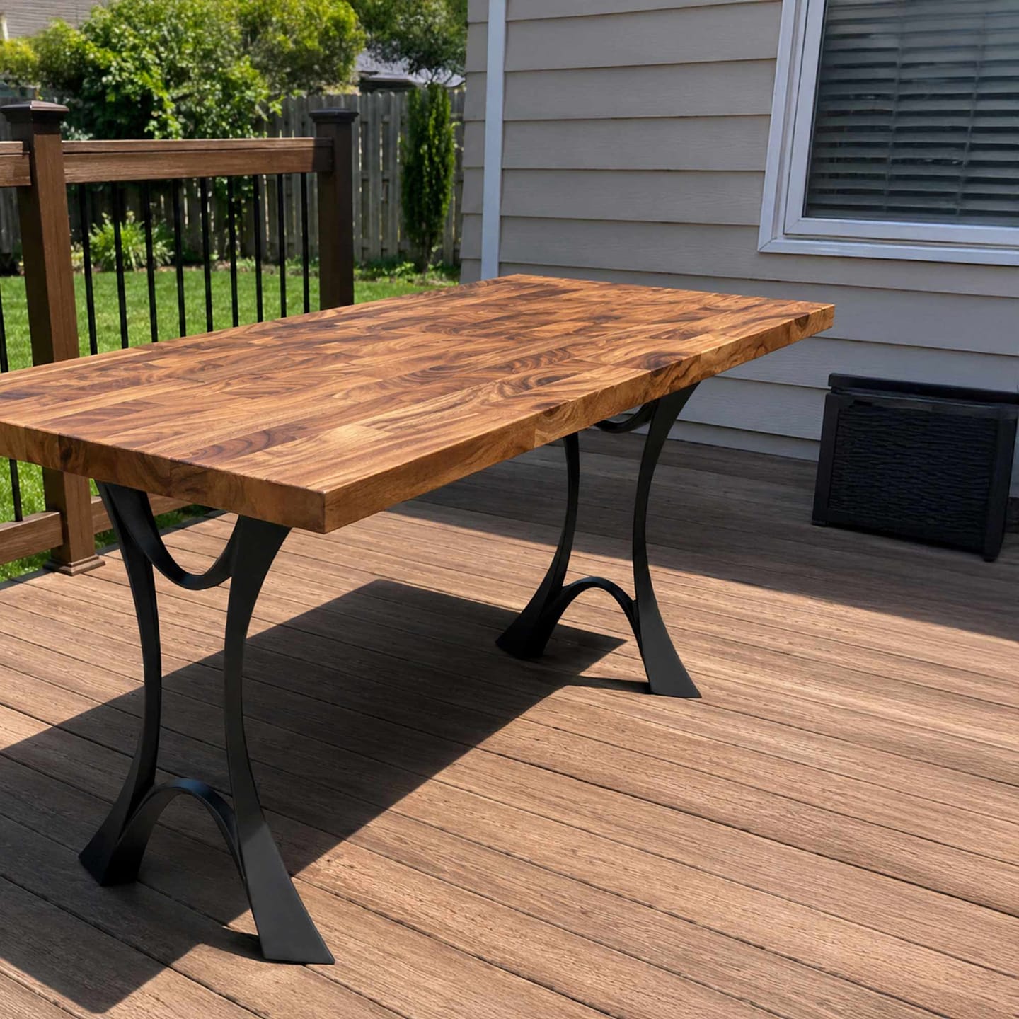 Customer photo review of Dining Table with Butcher Block Wood Top for Dining Room - 405 Joxie