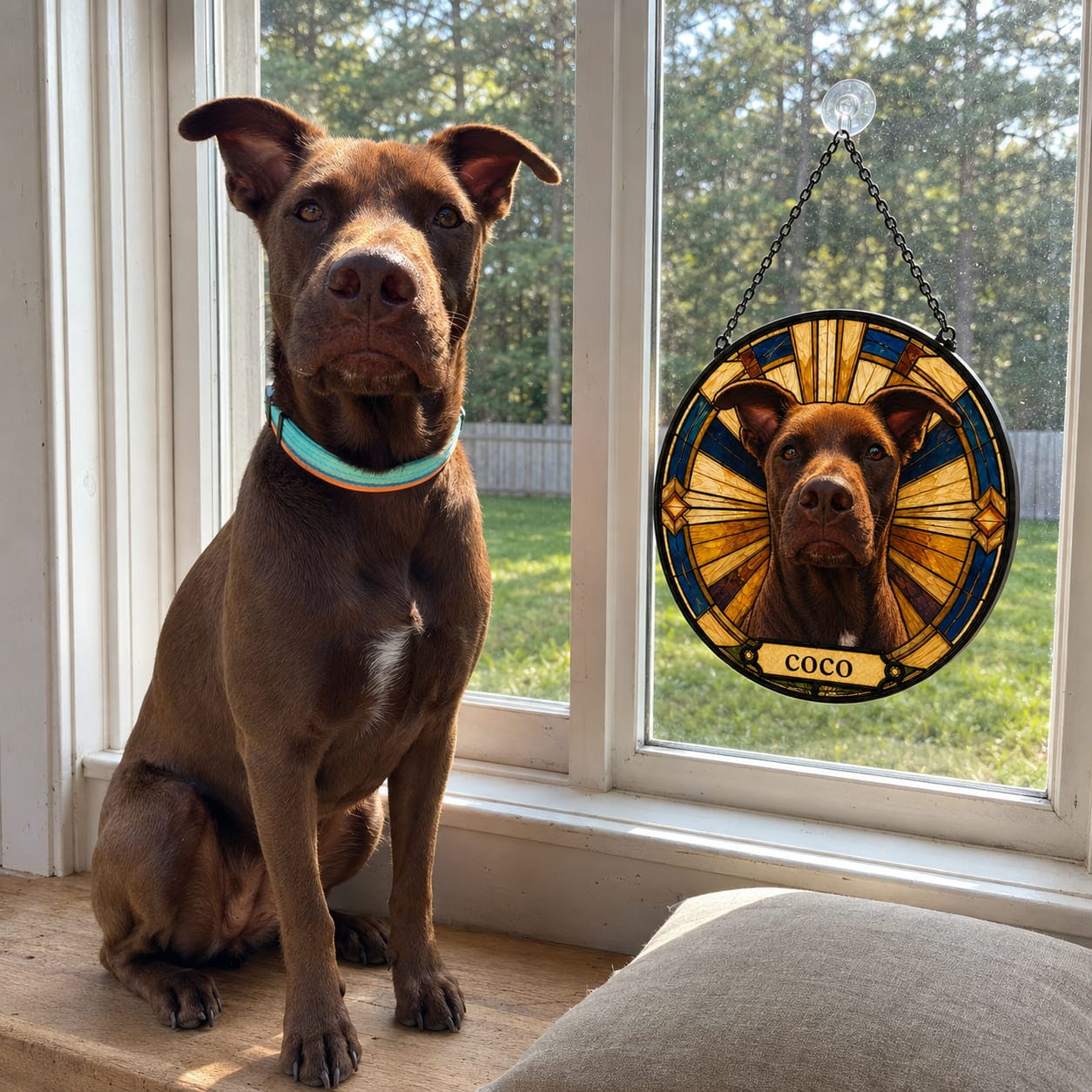 Customer photo review of Pawlight Portrait™ — Custom Pet Portrait