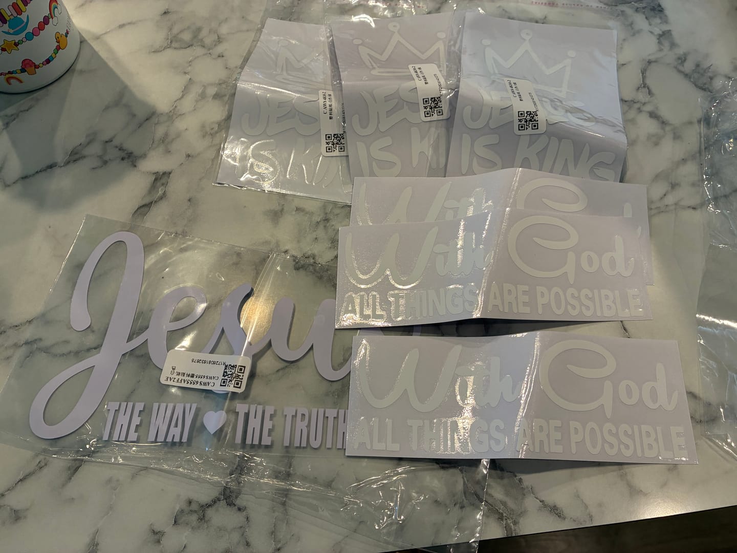 Customer photo review of Christianartworkshop God’s Limitless Power Car Sticker: With God All Things Are Possible Vinyl Decal
