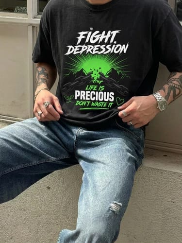 Customer photo review of Fight Depression Life Is Precious Don't Waste It
