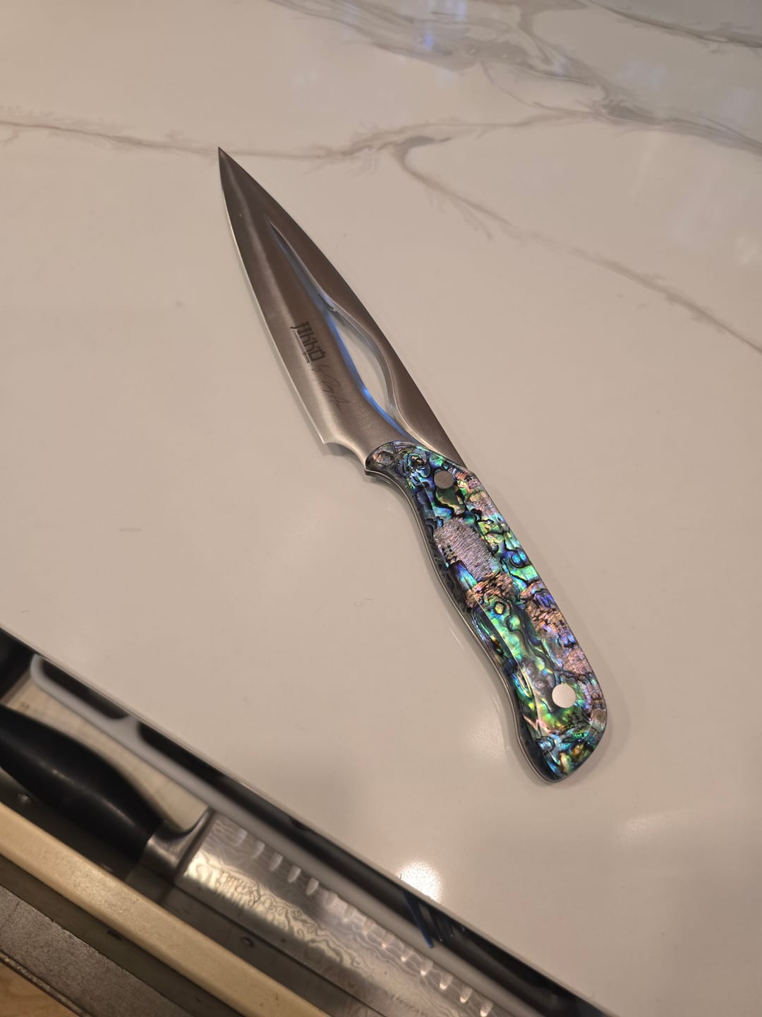 Customer photo review of The Pearl Eye Edition – Signature Knife by JIKKO®