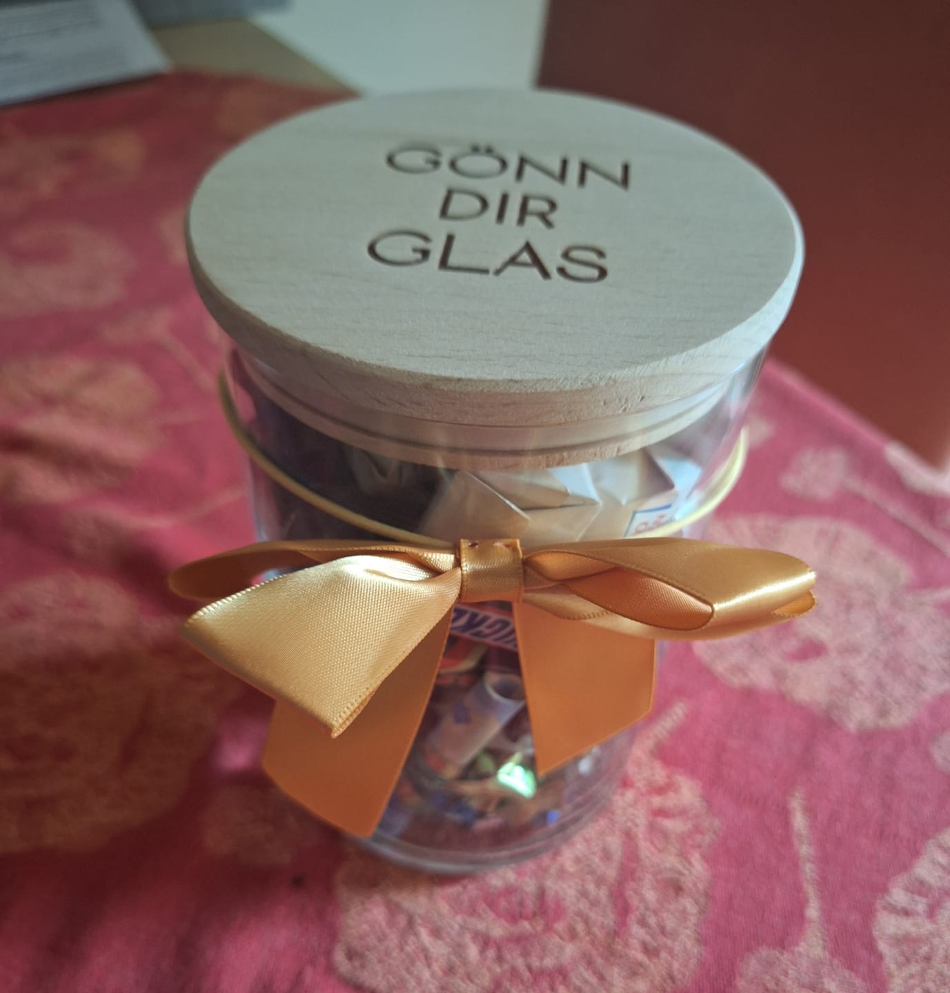 Customer photo review of Geschenk-Glas "Gönn dir Glas"
