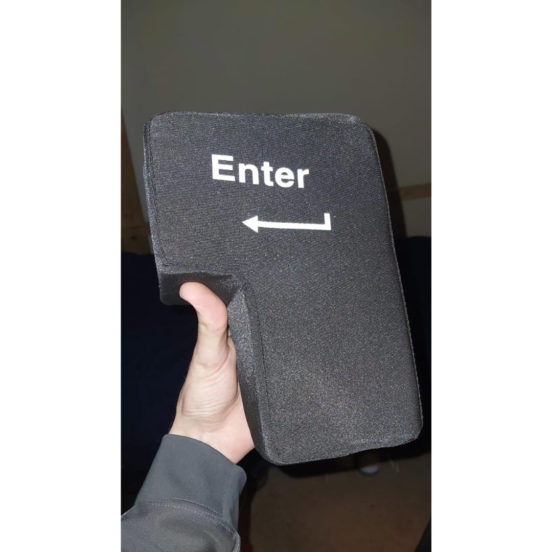 Customer photo review of Punch Ouch - Big Enter Button