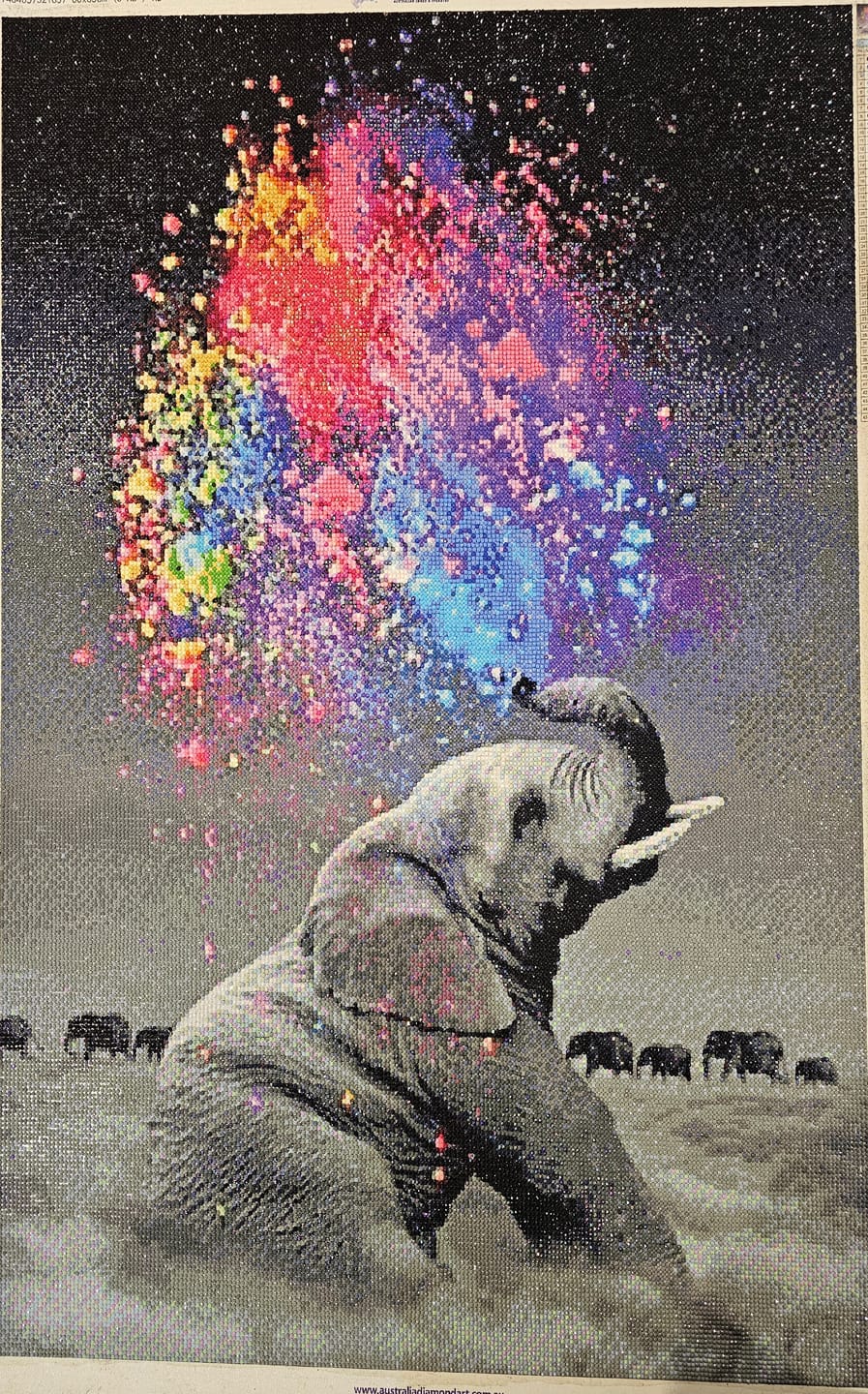 Customer photo review of Special Dream Colorful Elephant Full Drill - 5D Diy Diamond Painting Kits VM17030