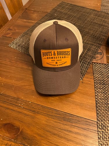 Customer photo review of Richardson 115 Custom Leather Patch Hats