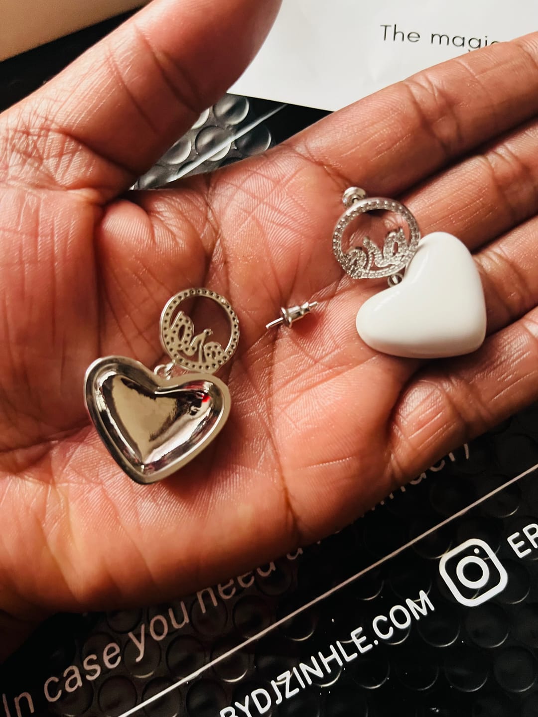 Customer photo review of White Era Adore Silver Earrings