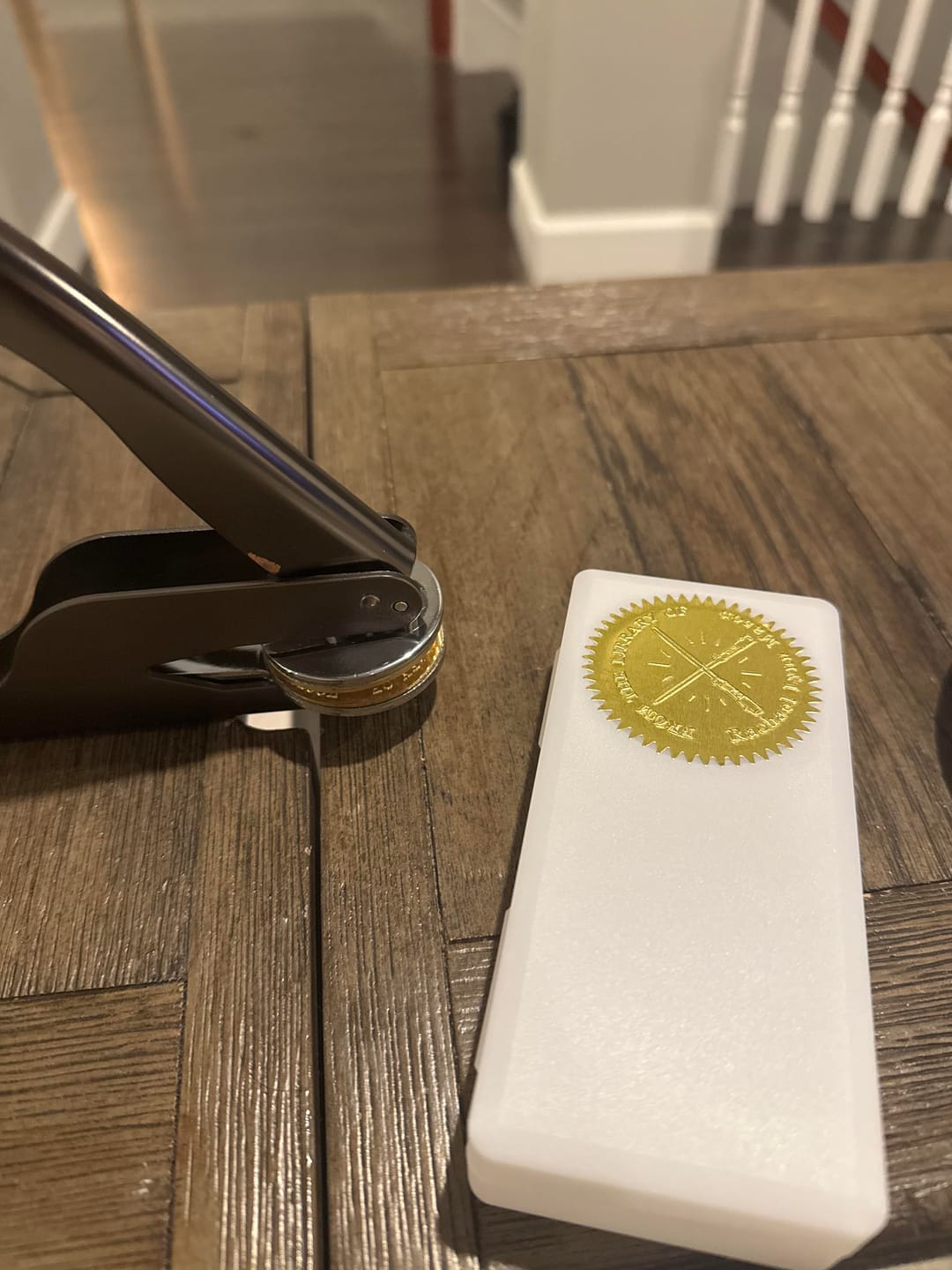 Customer photo review of Custom Book Embosser