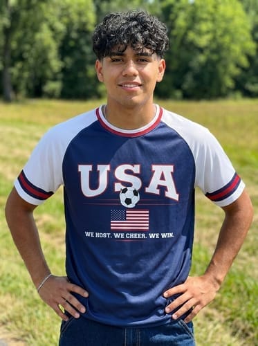 Customer photo review of USA Soccer T-Shirt | Vintage Stars & Stripes American Football Fan Tee
